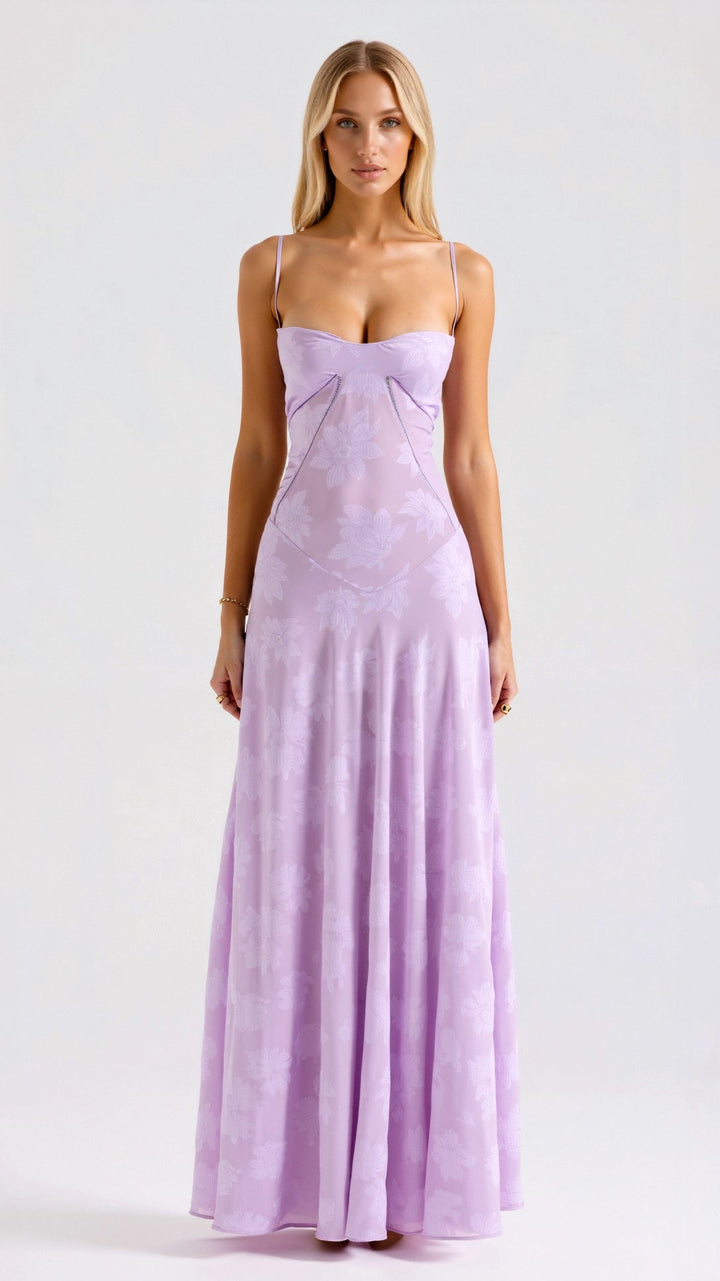 Laila - Elegant Warm Slip Maxi Wedding Guest Dress