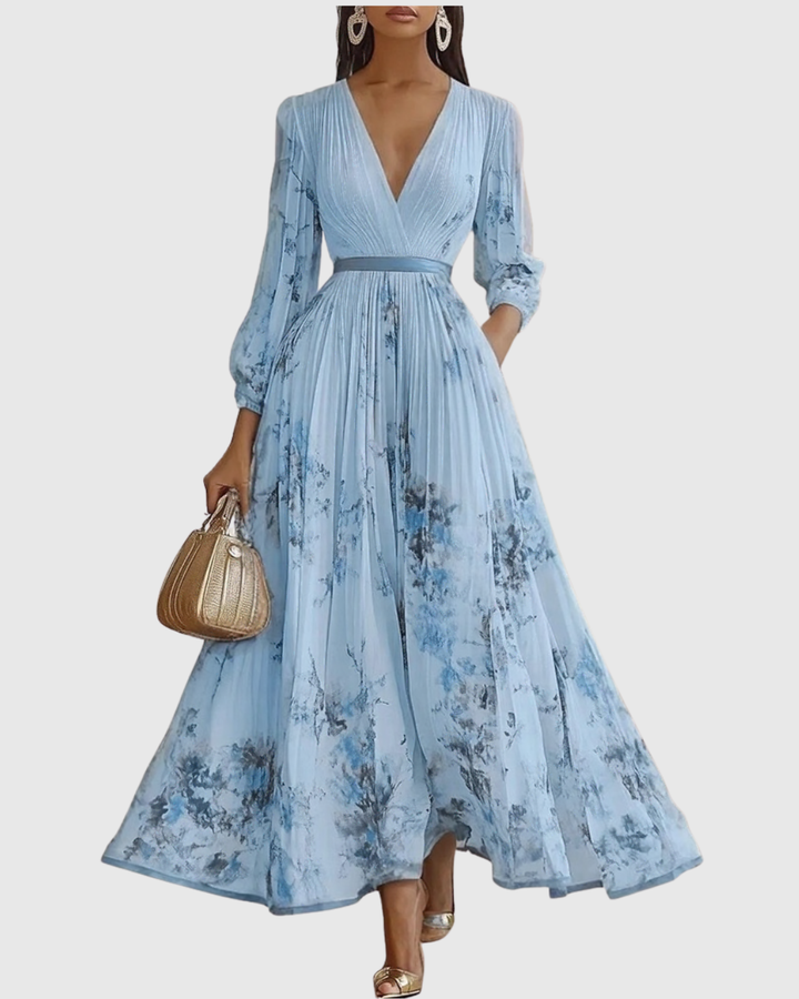 Evangelyn - Elegant Pleated Maxi Dress