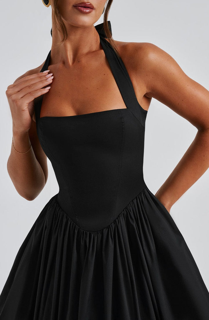 Persephone - Wedding Guest Halter Midi Dress