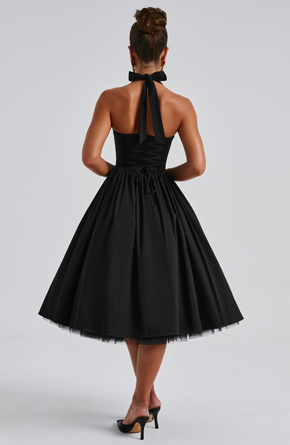 Persephone - Wedding Guest Halter Midi Dress