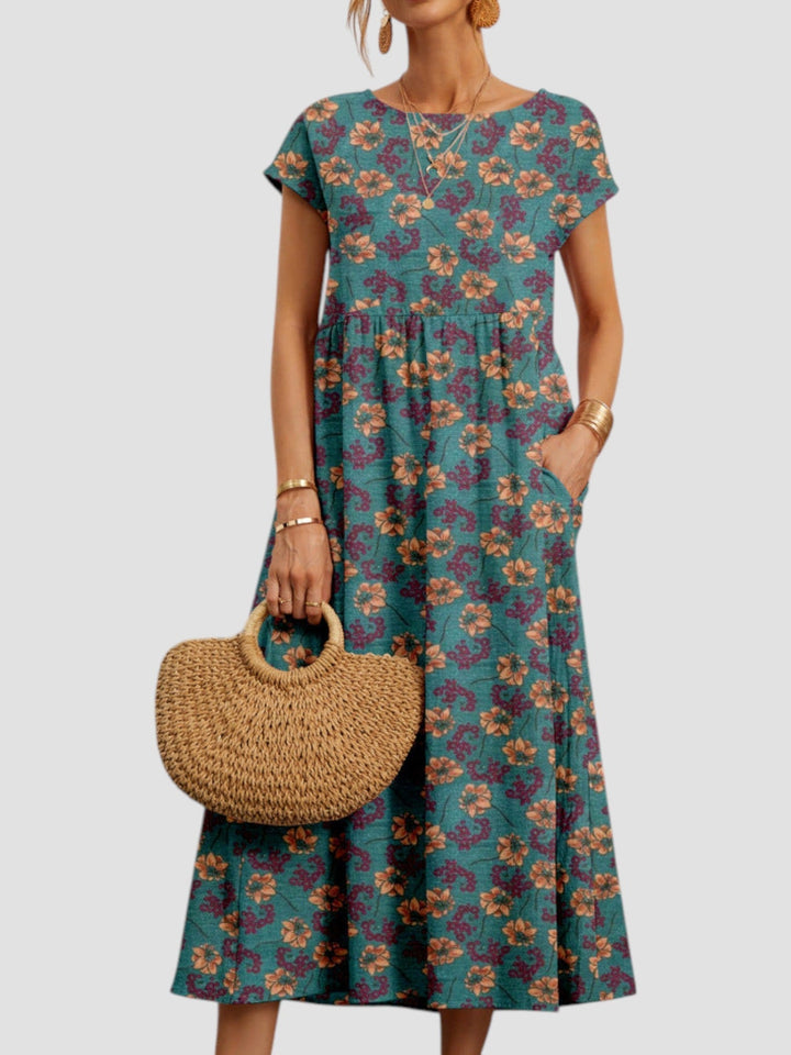 Lana - Chic Geometric Print Midi Dress