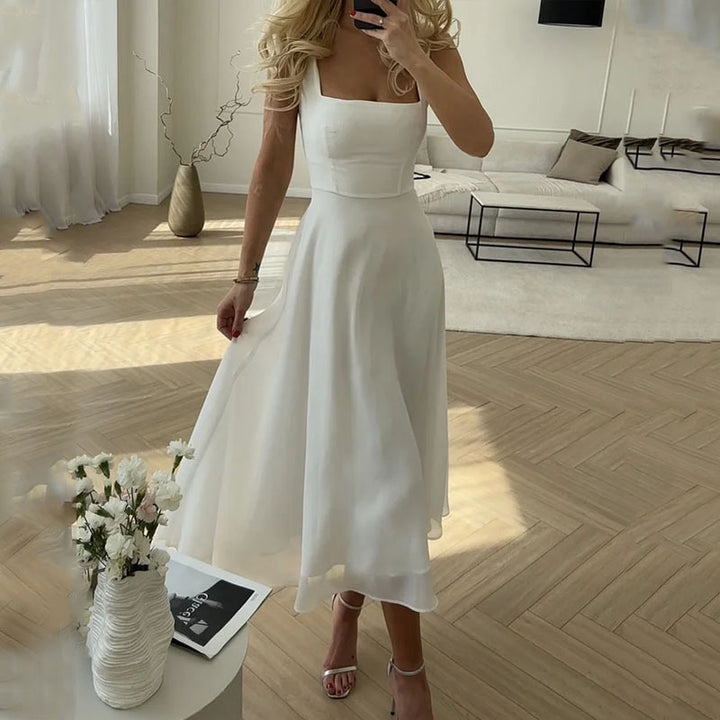 Reva - Elegant Wedding Guest Midi Dress
