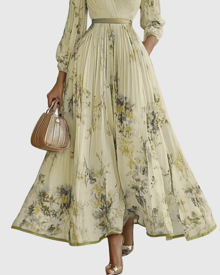 Evangelyn - Elegant Pleated Maxi Dress