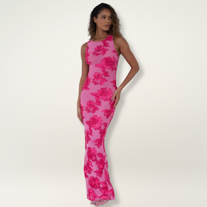 Presley - Romantic Sleeveless Maxi Floral Dress