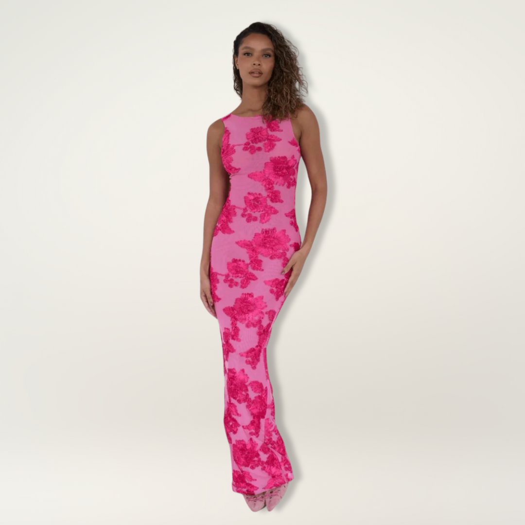 Presley - Romantic Sleeveless Maxi Floral Dress