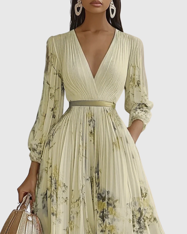 Evangelyn - Elegant Pleated Maxi Dress
