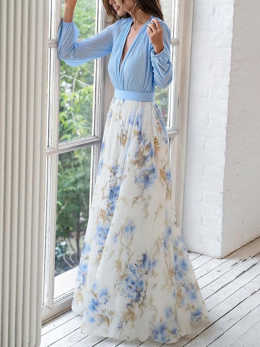 Tinsley - Stylish Long Sleeve Maxi Floral Dress