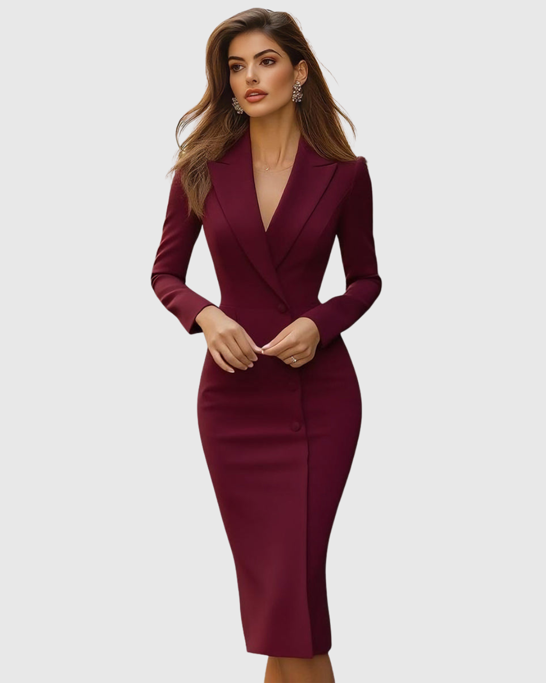 Emmie - Elegant Tailored Midi Dress