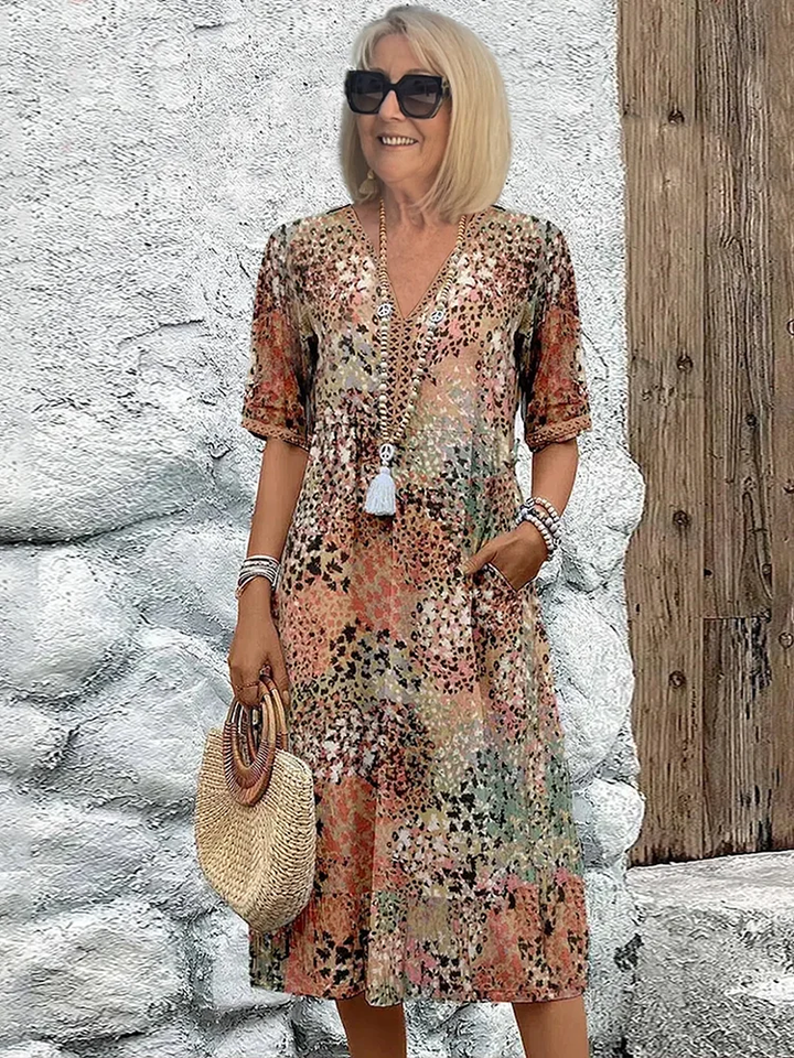 Liza - Warm Stylish Relaxed Fit Floral Dress