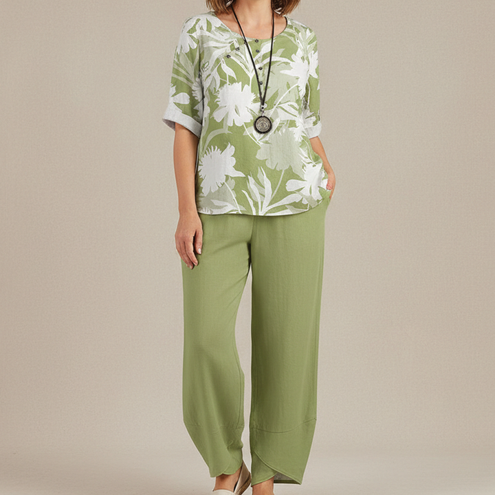 Hanna - Warm Flowy Top Two Piece Sets
