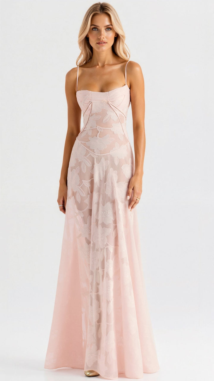 Laila - Elegant Warm Slip Maxi Wedding Guest Dress