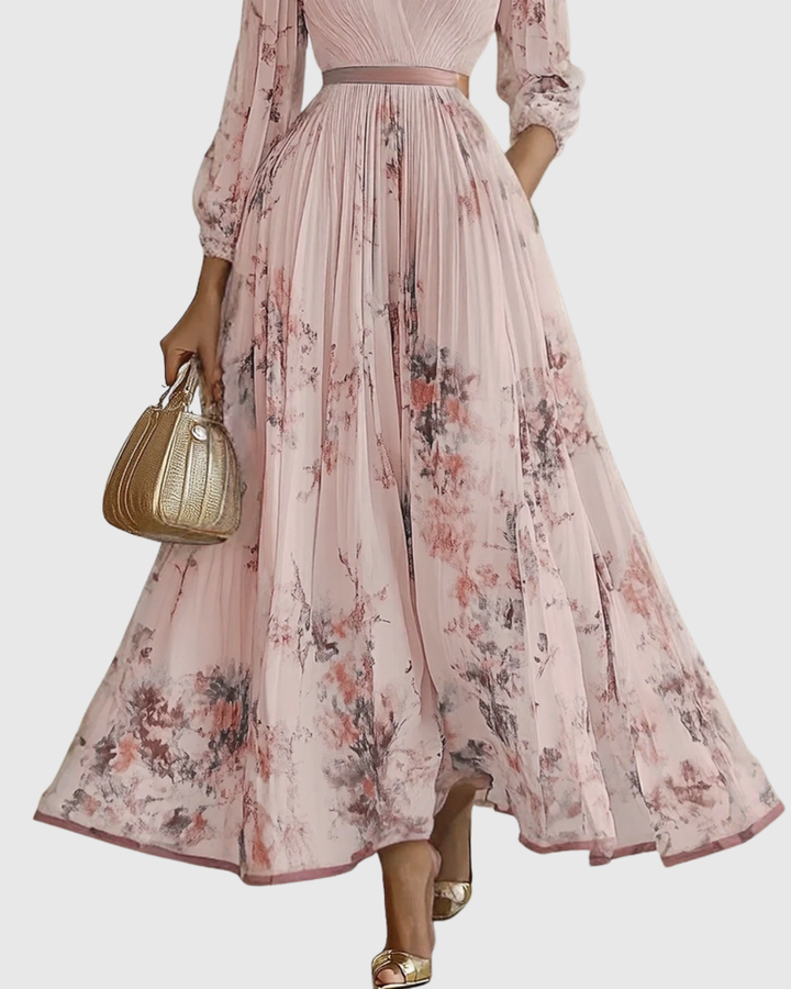 Evangelyn - Elegant Pleated Maxi Dress