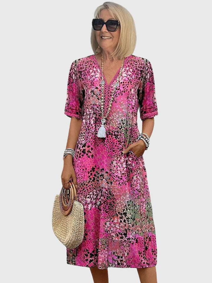 Coby - Elegant Floral Midi Dress
