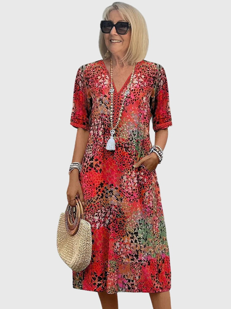 Coby - Elegant Floral Midi Dress