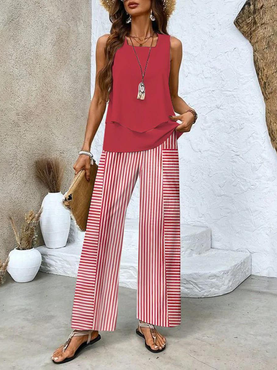 Xenia - Women's Two-Piece Set Matching Top and Pants