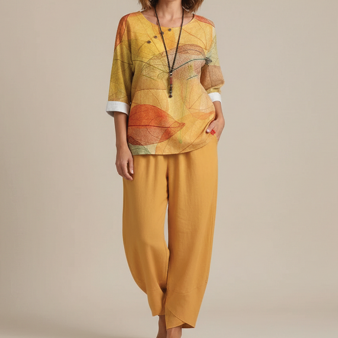 Hanna - Warm Flowy Top Two Piece Sets