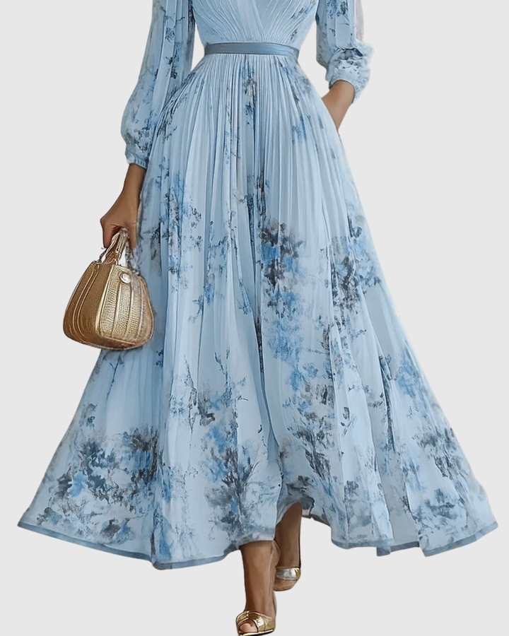 Evangelyn - Elegant Pleated Maxi Dress