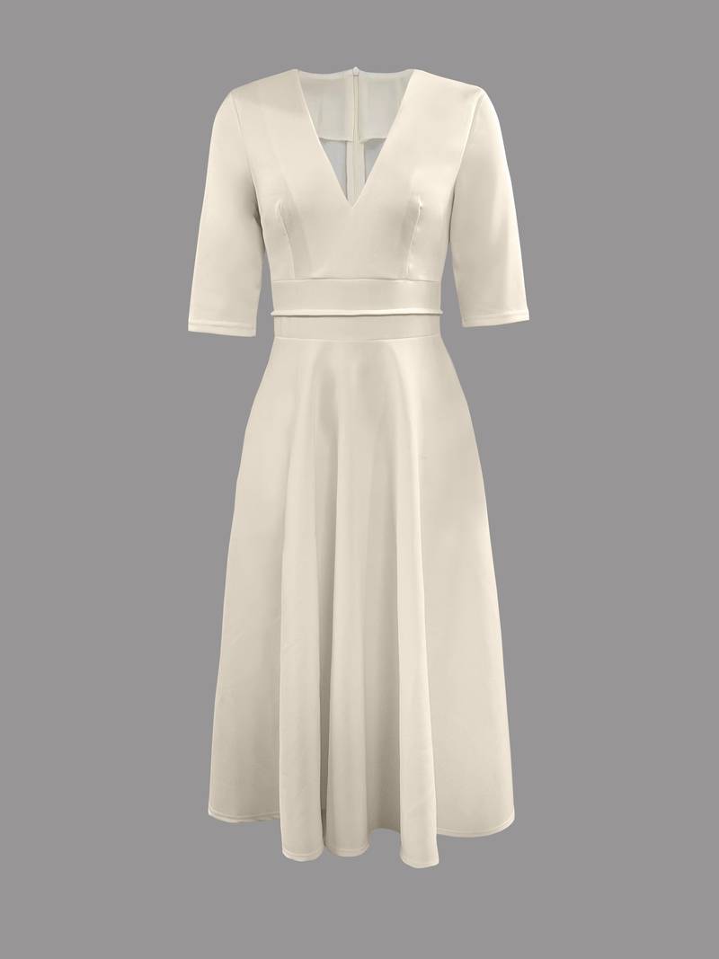 Safira - Women’s Wedding Guest Elegant Flared Midi Dress