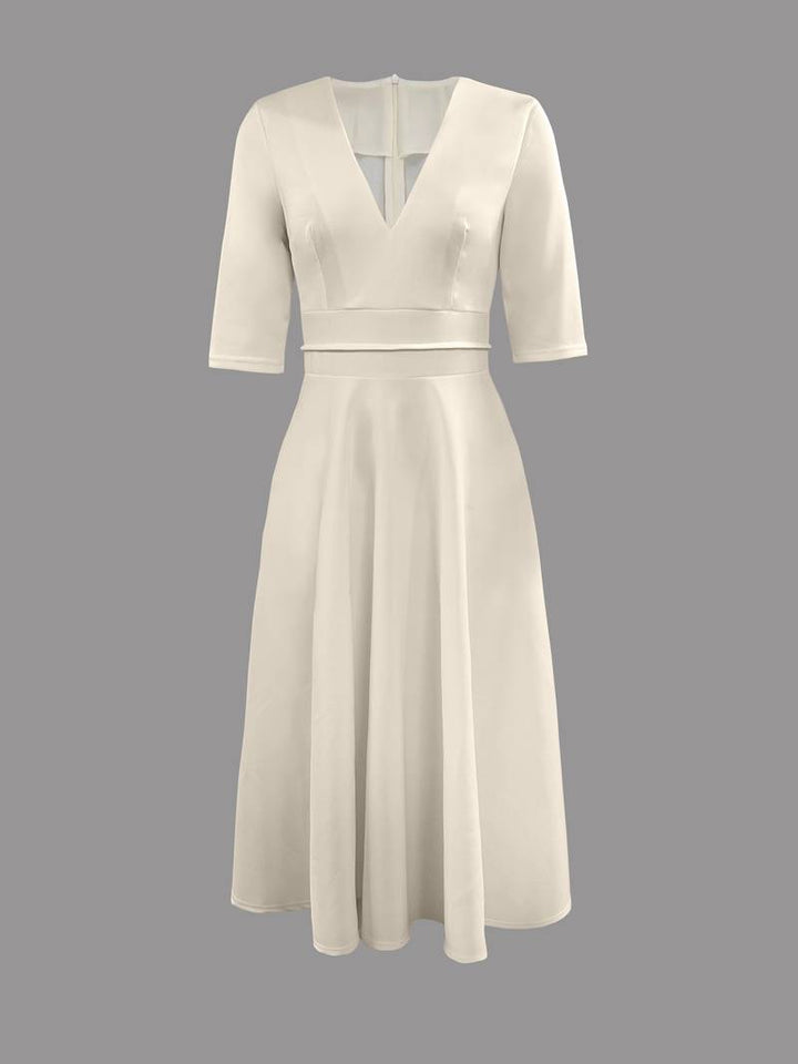 Safira - Women’s Wedding Guest Elegant Flared Midi Dress