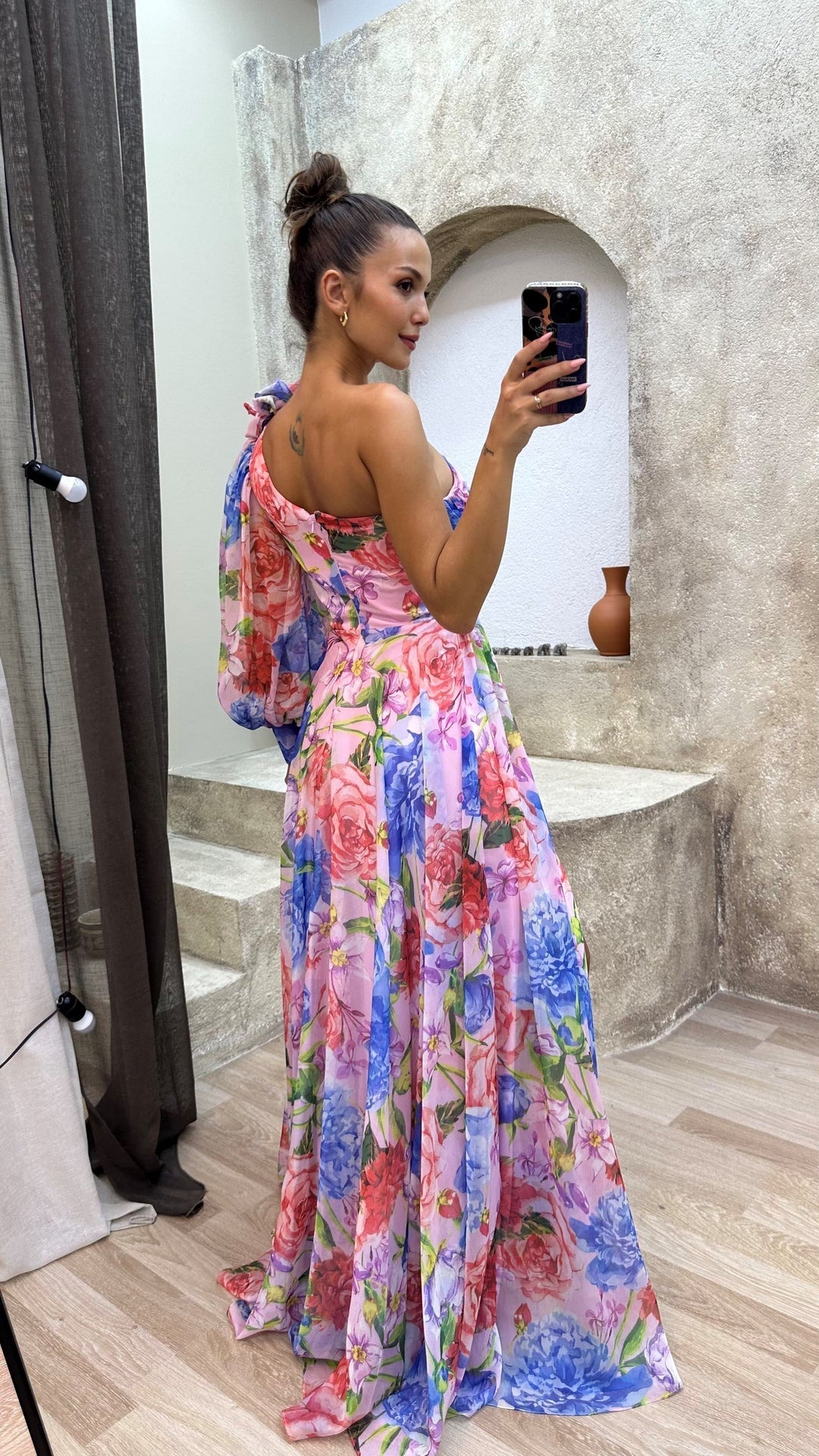 Kaelyn - Stylish Warm Slit Maxi Floral Dress