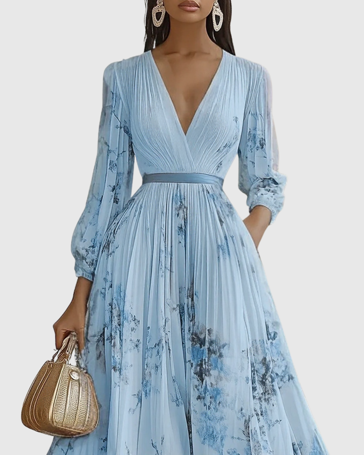 Evangelyn - Elegant Pleated Maxi Dress