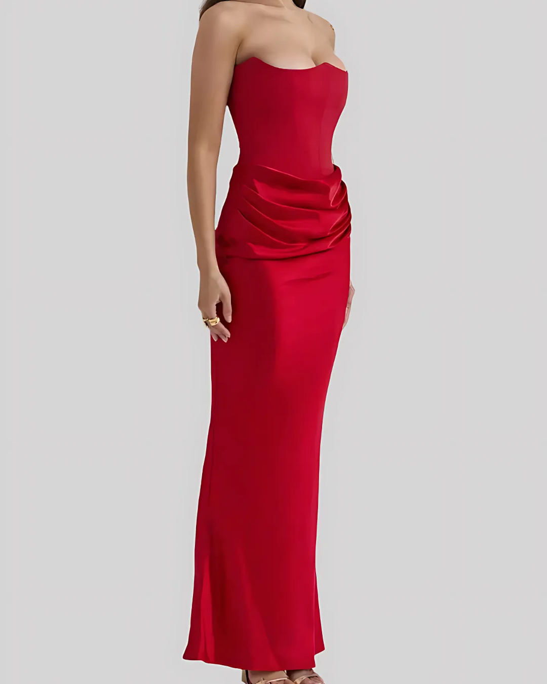 Lauryn - Elegant Draped Maxi Wedding Guest Dress