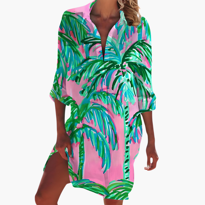 Bliss - Shirt Dress with Long Sleeves and Button Placket