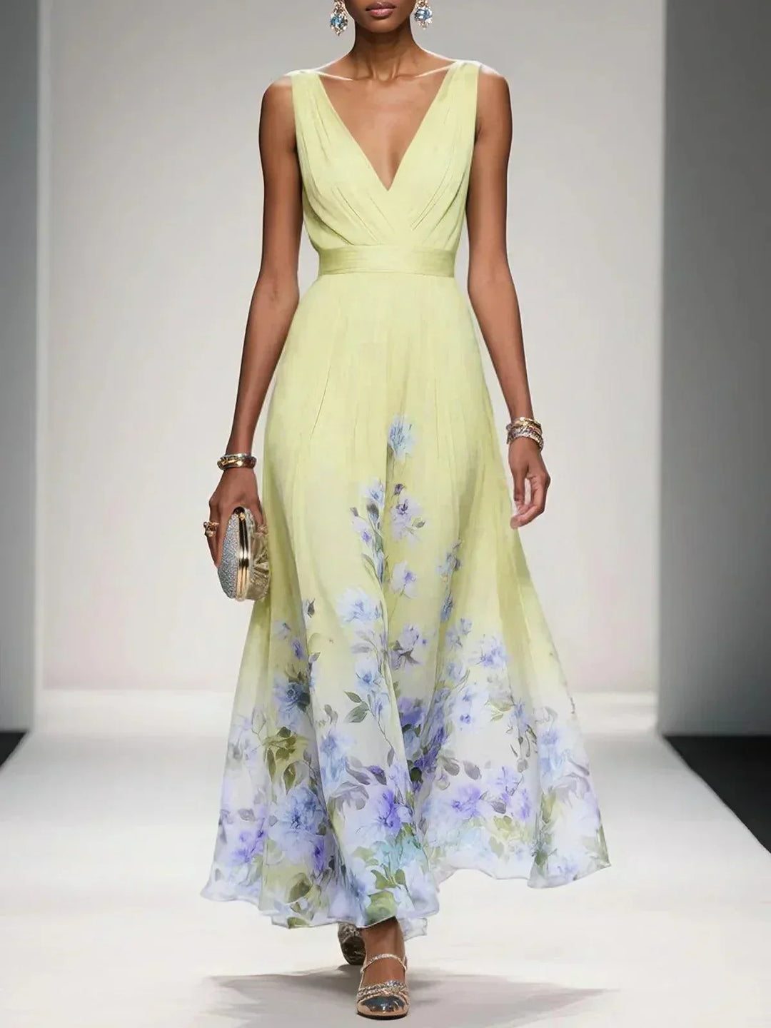 Alys - Floral Print Wedding Guest Dress
