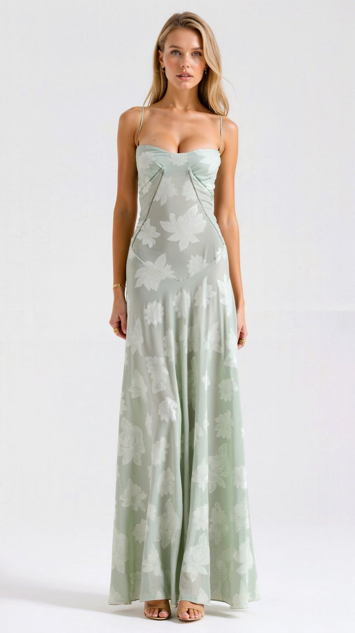 Laila - Elegant Warm Slip Maxi Wedding Guest Dress