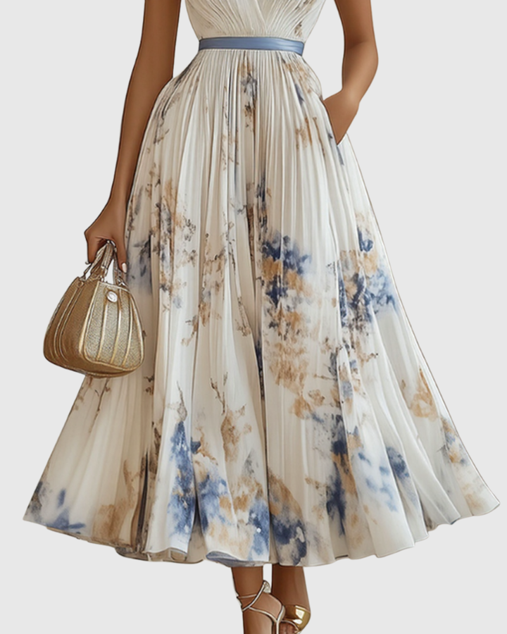 Evangelyn - Elegant Pleated Maxi Dress