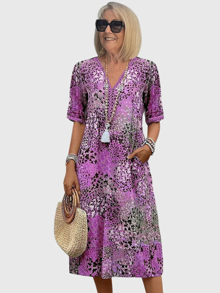 Coby - Elegant Floral Midi Dress