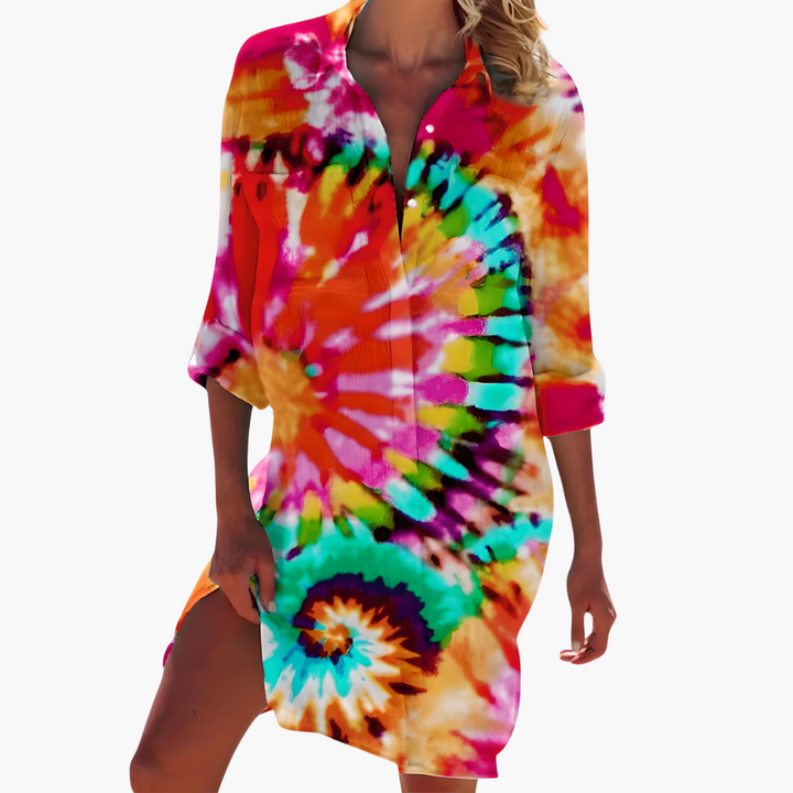 Bliss - Shirt Dress with Long Sleeves and Button Placket