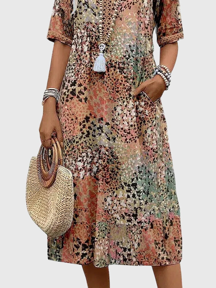 Coby - Elegant Floral Midi Dress