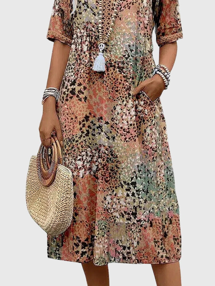 Coby - Elegant Floral Midi Dress