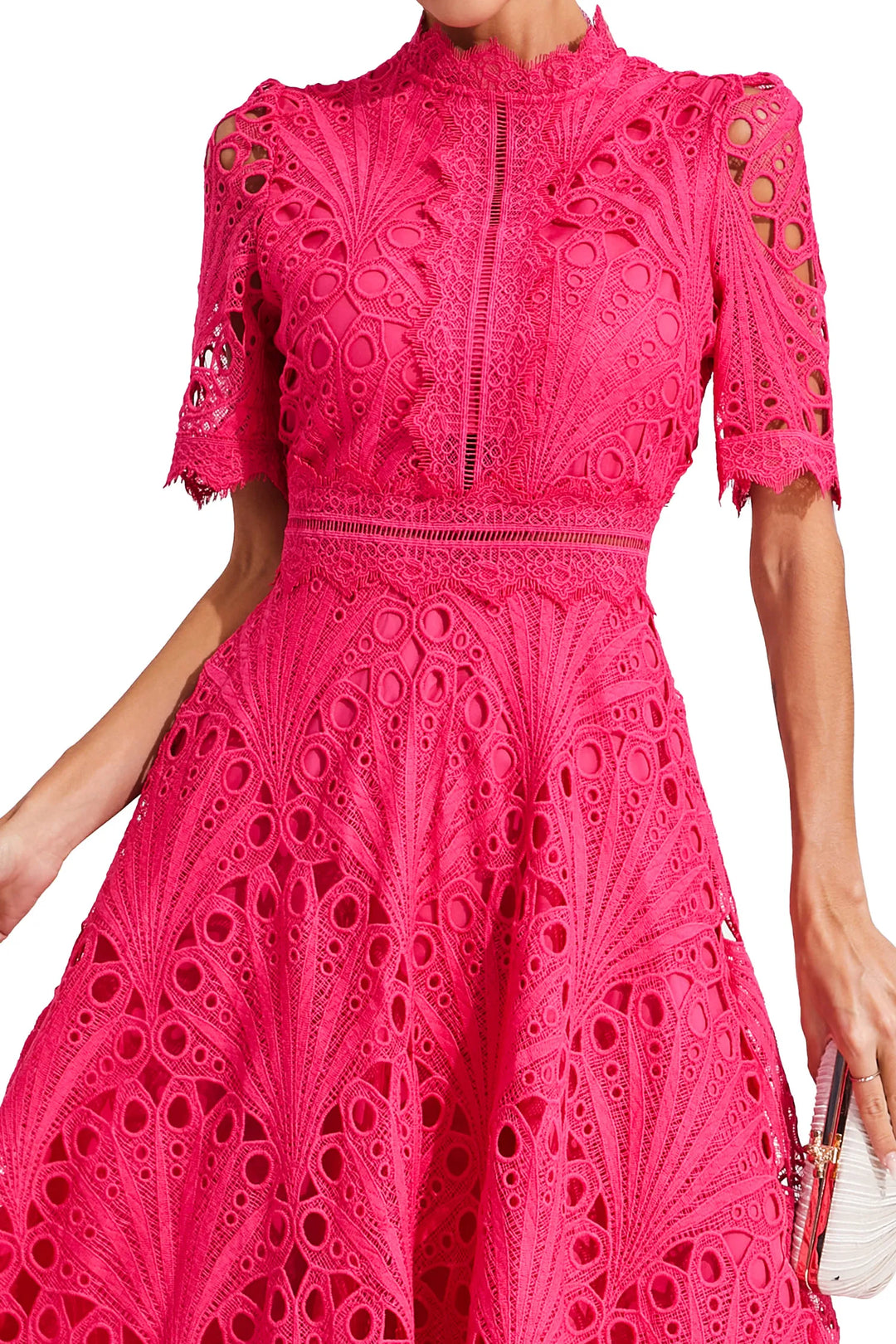 Becca - Stylis Warm Lace White Midi Dress