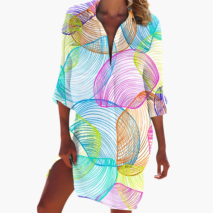 Bliss - Shirt Dress with Long Sleeves and Button Placket