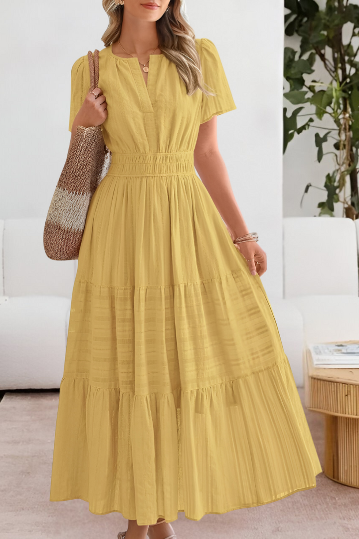 Brylee - Stylish Warm A Line White Midi Dress