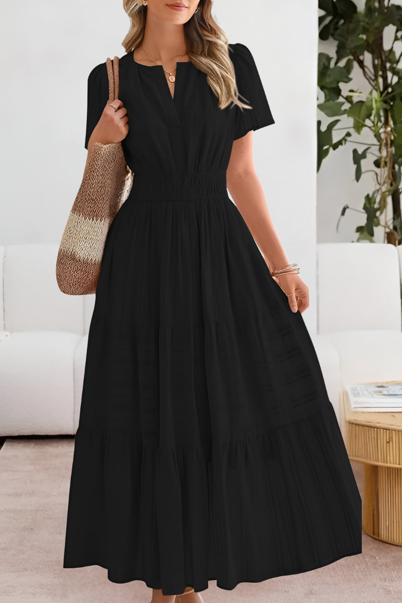 Brylee - Stylish Warm A Line White Midi Dress