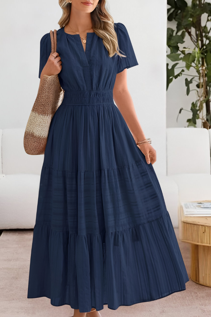 Brylee - Stylish Warm A Line White Midi Dress