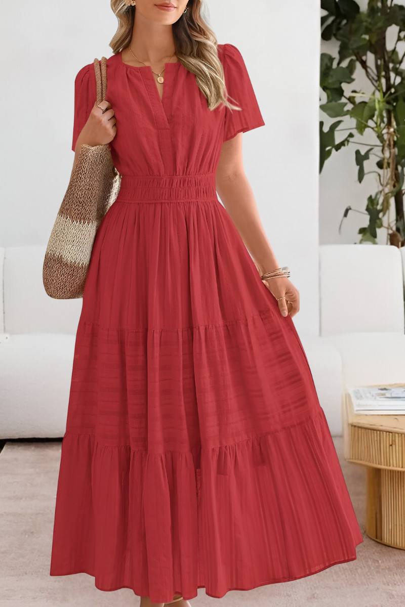 Brylee - Stylish Warm A Line White Midi Dress