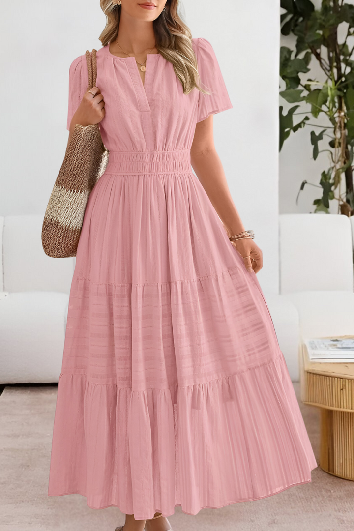 Brylee - Stylish Warm A Line White Midi Dress