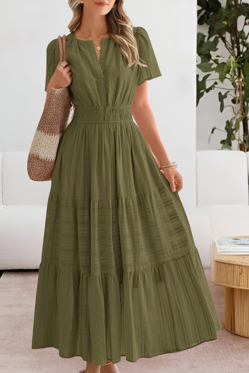 Brylee - Stylish Warm A Line White Midi Dress