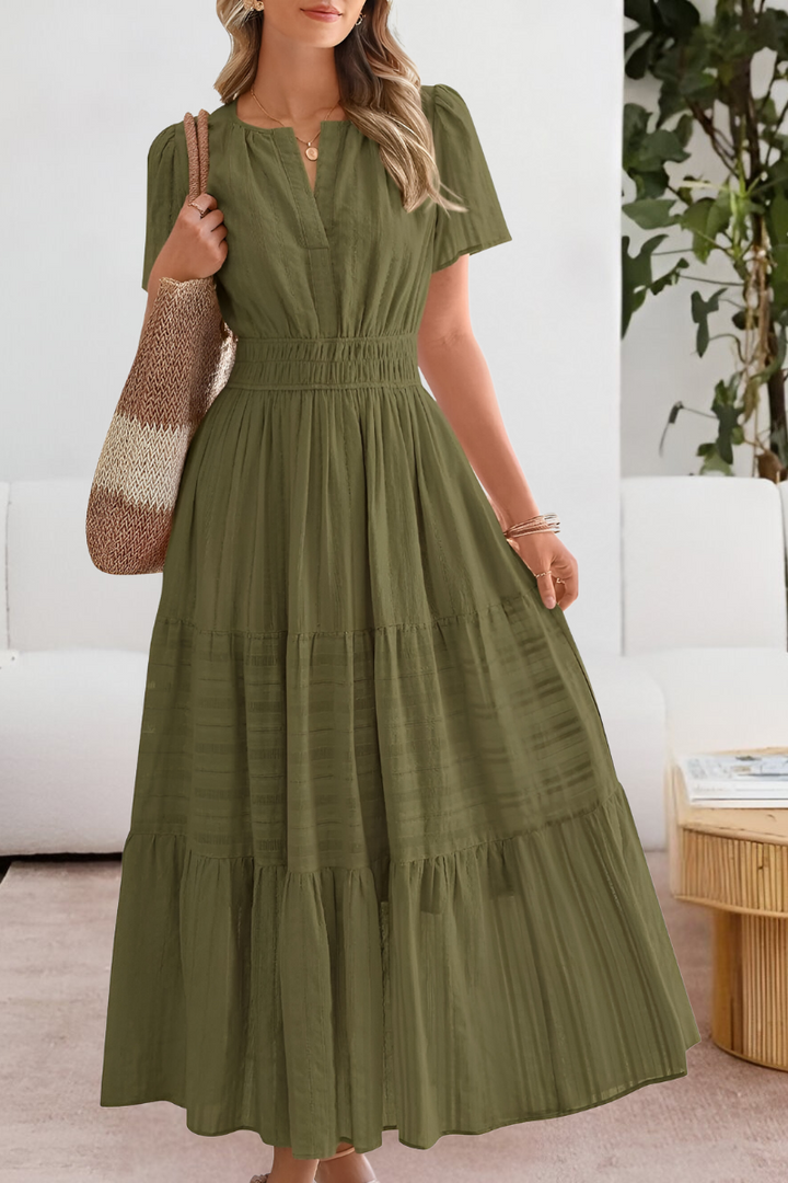 Brylee - Stylish Warm A Line White Midi Dress