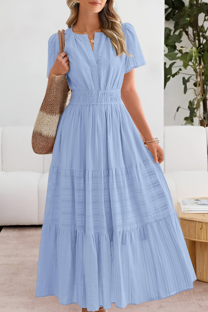 Brylee - Stylish Warm A Line White Midi Dress