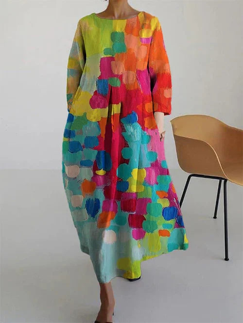 Jayla - Warm Long Sleeve Maxi Floral Dress