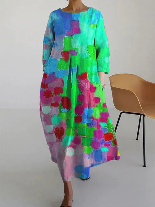 Jayla - Warm Long Sleeve Maxi Floral Dress