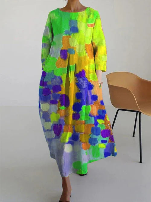 Jayla - Warm Long Sleeve Maxi Floral Dress