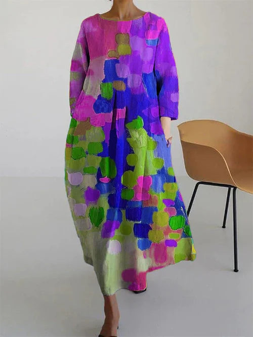 Jayla - Warm Long Sleeve Maxi Floral Dress