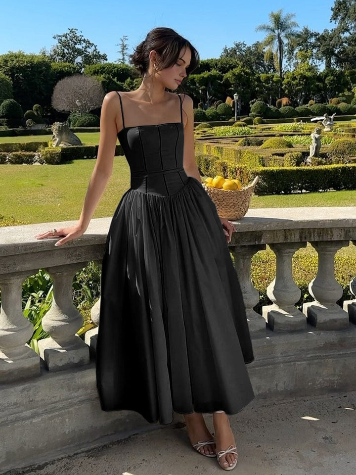 Rosalyn - Elegant Wedding Guest Corset Midi Dress