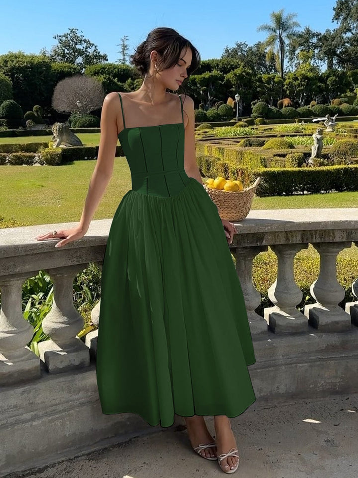 Rosalyn - Elegant Wedding Guest Corset Midi Dress
